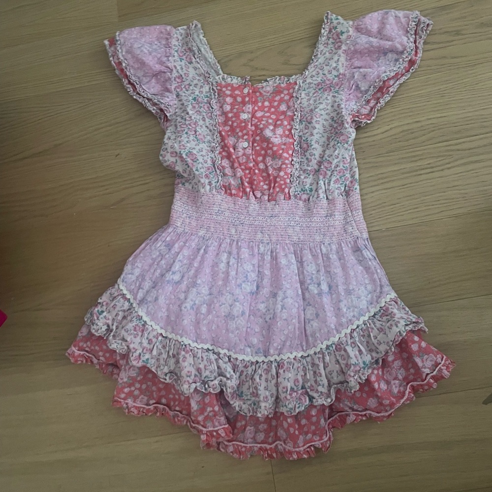 Petite Loveshackfancy pink mini dress